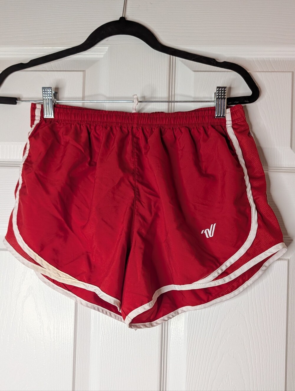 Varsity Spirit Women Small Red White Running Cheer Shorts Dolphin Hem Athletic